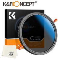 ราคา K&F Concept 2 in 1 CPL ND2 ND32 Variable Polarizer Filter 67mm 77mm 72mm 82mm 58mm 67 77 49mm Multifunction Camera Lens (29170154346)