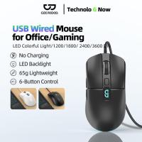 ราคา GOOJODOQ Wired Lightweight Office Gaming Luminous Mouse Ergonomic Design High-precision Mouse 6-Button Control (24245248158)