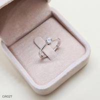 ราคา GR027 แหวนเงินแท้925 แหวนผู้หญิง ฝังเพชร เม็ดเดี่ยว (22819501539)