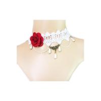 ราคา TANITTgems Vintage Red Flower French Lace Bridal Necklace (216672710)