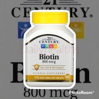 ราคา พร้อมส่ง ของแท้จากอเมริกา >> Biotin 800 mcg ไบโอติน 110 เม็ด - 21st Century บำรุงผม ผิวและเล็บ (18111720384)