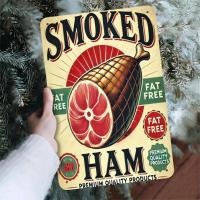 ราคา HELLOYOUNG ป้ายดีบุกโลหะแฮมรมควันสไตล์วินเทจ Retro Wall Decor สําหรับบาร์ครัวบ้าน (47457259438)