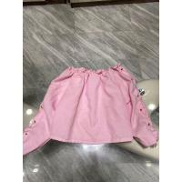 ราคา เสื้อปาดไหล่สีชมพู ผูกข้างสีสายรุ้ง ป้ายmacaron (19586190249)