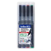 ราคา ปากกาเขียนแผ่นใส “Artline” EK-853 F (ลบไม่ได้)(ชุด/4 สี) (22167602299)