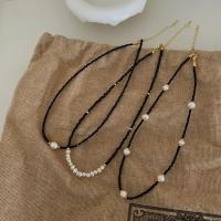 ราคา สร้อยคอลูกปัดคริสตัลสีดำ มุกธรรมชาติ (26790955890)