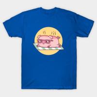 ราคา เสื้อยืด Vintage Cute Piggy With Sunglasses Gets Sunburned T-Shirt แท้ Cotton 100% เสื้อกีฬา (26941051630)