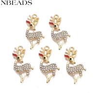 ราคา 10 ชิ้น Rack ชุบโลหะผสมเคลือบจี้ Rhinestone Cadmium ฟรีและนิกเกิลฟรี & ตะกั่วฟรี Light golden Christmas Reindeer/Stag สีแดง 29.5x14x3 มม.รู: 1.8 มม. (42614431821)