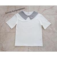 ราคา KAE KAI เสื้อยืดปกลายริ้วปัก อก 36" (21163659872)