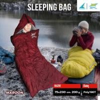 ราคา SPORTLAND ถุงนอน แคมป์ปิ้ง แบบพกพา พับเก็บได้ SPL SleepingBag 4in1 DuozipPoly190T MAROON (1350) (41800242920)