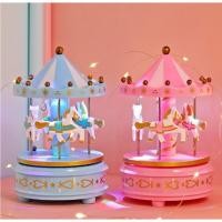 ราคา กล่องดนตรีม้าหมุน มีเสียง มีไฟ ตกแต่งหน้าเค้ก สวยงาม (22454356273)
