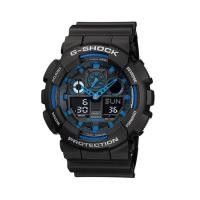 ราคา Casio G-shock นาฬิกาข้อมือผู้ชาย สายเรเซิ่น รุ่น GA-100-1A2DR - Black (176396589)