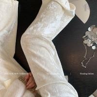 ราคา ปลาค็อด ซับในหนานุ่ม ลายเพชรกำมะหยี่สีทอง ทำจากผ้าแจ็คการ์ด กางเกงทรงตรงสไตล์จีน ทรงเพรียวบาง สินค้าใหม่ (54705617176)