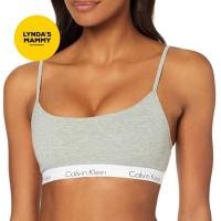 ราคา พร้อมส่ง D1 บราไม่มีฟองน้ำ Size S Calvin Klein String Bralette สี Grey Heater ของแท้ (19529123385)