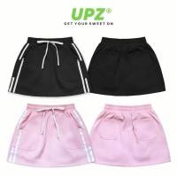 ราคา UPZ กระโปรงสีกากี Drawstring Pockets Plaid Drawstring White Low Waist Lined Pants (ชมพู/ดํา) (46501992498)