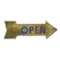 ราคา ป้ายสังกะสีวินเทจ Come In Open (ปั๊มนูน) (1029807233)