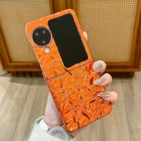 ราคา เคสโทรศัพท์แบบพับได้สําหรับ Oppo Find N2 N3 Flip Orange เคสโทรศัพท์ tpu แบบแข็งริ้วรอยด้วยไฟฟ้า (55650777981)