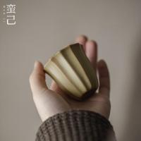 ราคา Manji สไตล์ญี่ปุ่น Lonely สไตล์สโตนแวร์ถ้วยชา Kung Fu ชุดชาเซรามิคโบราณโคลน Ribbed ถ้วยชาถ้วยเดียว (49805651286)