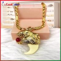 ราคา สร้อยคอเครื่องประดับผู้ชายพร้อมชุดสายไผ่มังกรพร้อมจี้ ชม. เหลี่ยม สร้อยคอผู้ชายชุบทองเคลือบนาโนที่ทนทานและสวยงาม (46803791746)