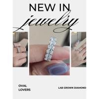 ราคา NEW IN แหวนเพชรแถว oval cut 6เม็ด หนักรวม 1.31ct. 9K White gold Sz.53 (แก้ไซส์ได้) Lab grown diamond , SYN Diamond (57153363354)