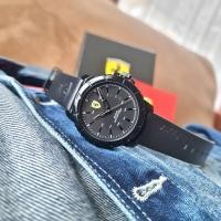 ราคา Scuderia Ferrari Forza Evo Black Leather Men's Watch (0830901) (56357234759)