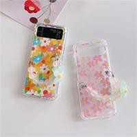 ราคา เคสโทรศัพท์สำหรับ Samsung Galaxy Z Flip 3 & 4 เคสแบบพับ เคสมือถือลายดอกไม้พร้อมสายคล้อง [พร้อมส่ง+ส่งด่วน] (23236326716)