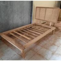 ราคา พร้อมส่ง เตียงหวาย 3.5 ฟุต เตียงไม้สัก เตียงมินิมอล (13299274424)