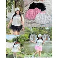 ราคา กระโปรงลูกไม้แต่งระบาย มีซับใน สม็อคหลัง ยืดได้เยอะ น่ารักมากๆ ฮิตสุดๆ เลื้อผ้าสาวอวบอ้วน พลัสไซส์ ไซส์ใหญ่ WP (47405673944)