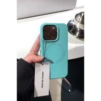ราคา Ice Sea Blue Magnetic Silicone Liquid Case เหมาะสําหรับ iPhone17 เคสโทรศัพท์ Apple 16promax สีทึบ 15/14/13 ง่าย 12 (52357414613)