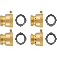 ราคา 3/4 นิ้ว FHT x 3/4 นิ้ว MHT ทองเหลืองท่อ Bib Backflow Protector,Vacuum Breakers ภายนอกก๊อกน้ํา,สวนท่อ Bib สําหรับก๊อกน้ํากลางแจ้ง (4 แพ็ค) (50107412744)