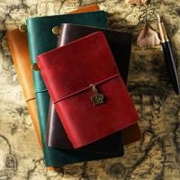 ราคา P Plain Color Handbook Leather Notebook Japanese Travel Handbook Loose-leaf Diary Retro Leather Notepad tn Handbook (42212434157)