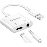 ราคา 2 in 1 3.5mm Jack Audio Adapter Charger for Iphone Earphone Headphones Connector (43153691979)