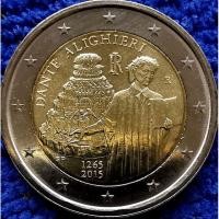 ราคา เหรียญ​ยูโร​ อิตาลี​ Italy, 2​ Euro, (ที่ระลึก​วันเกิด750ปีของ Dente Alighieri), #​1931T, ไม่​ผ่าน​ใช้​ UNC (18031478094)