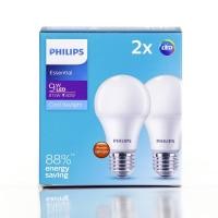 ราคา หลอดไฟ ฟิลิปส์ 9W แพ็คคู่ รุ่น Essential Philips LED Bulb ขั้ว E27 Cool Daylight, Warm white รับประกัน 1 ปี แท้ ราคาถูก (11576985388)