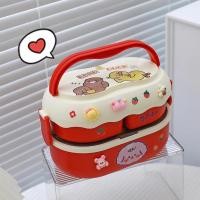 ราคา กล่องข้าว กล่องข้าวไมโครเวฟ กล่องใส่อาหาร เบนโตะ ปิ่นโต2ชั้น กล่องอาหาร ปิ่นโต กล่องใส่อาหารพกพา แถมช้อนและส้อม (18390920274)