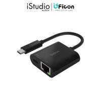 ราคา Adepter Belkin : USB-C to Gigabit Ethernet Adapter with Power Pass-Thru PD 60W – 15 cm. * Black (26250281234)