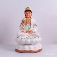 ราคา เจ้าแม่กวนอิมพระพุทธรูปสีขาวรูปปั้นพระโพธิสัตว์เรซิน121619นิ้วดอกบัวทาสีเครื่องประดับเจ้าแม่กวนอิม WVTU (28358579322)