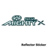 ราคา สติ๊กเกอร์ Sticker MIGHTY X SGL สะท้อนแสง Silver Black สีเทา - ดำ ซ้าย - ขวา (9633797596)