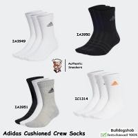 ราคา Adidas ถุงเท้าแพ็ค 3 คู่ Cushioned Crew Socks IA3949 IA3951 IA3950 IC1314 ✅แท้/ป้ายไทย (25066442621)