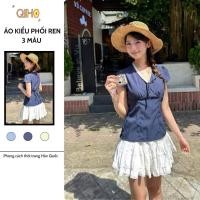 ราคา เสื้อคอเต่าผู้หญิงลูกไม้ผูกโบว์ด้านหลังเสื้อเชิ้ตสไตล์ฤดูร้อนแบบไดนามิกโดย qiho store [C01] (40708713514)