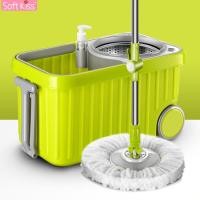 ราคา Softkiss ชุดถังปั่น Spin Mop ถังปั่นไม้ม็อบสแตนเลส ถังปั่นสแตนเลส พร้อมผ้าม็อบไมโครไฟเบอร์ ไม้ถูพื้น ไม้ถู ไม้ม็อบ (4977147970)
