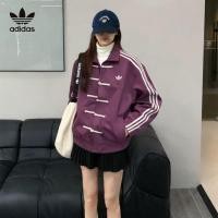 ราคา ADIDAS Original In StockAdidas โลโก้ปักสไตล์จีนใหม่ Tang Suit Deerskin Velvet Jacket (48257434272)