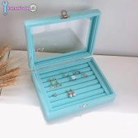 ราคา ในธนู กํามะหยี่แหวนกล่องเครื่องประดับแสดงกรณีจัดเก็บแหวนต่างหูกล่องกันฝุ่นโปร่งใสพลิกฝากล่องเครื่องประดับ ไทย (55406211774)