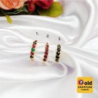 ราคา แหวนทองฝังพลอยเรียง ทับทิม,ไพลิน,เขียว (พลอยแท้) ชุบทองไมครอน เรียบหรูเสริมบารมี งานสวยพร้อมส่ง (27758875799)
