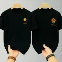 ราคา เสื้อยืด เสื้อคู่รักชายหญิงเกาหลี oversize สกรีนลายน่ารัก สวมใส่สบาย สกรีนลายดอกทานตะวัน กับ พระอาทิตย์ (43423544083)