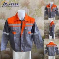 ราคา เสื้อช็อป เสื้อช่าง เสื้อใส่ทำงาน สำเร็จรูป พร้อมใช้งาน เสื้อช็อปแขนยาว สีทูโทน ส้ม เทา แถบเล็ก (11577821844)