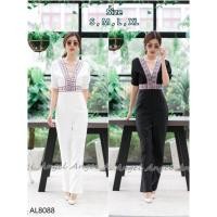 ราคา งานป้ายจั้มขายาวแต่งคอวี อกปักลาย (806084420)