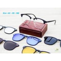ราคา [ส่งจากไทย] แว่นคลิปออน Clubmaster พร้อมชุดคลิปออนแม่เหล็ก 5 สี (635820788)