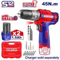 ราคา สว่านไร้สาย แบตเตอรี่ 12V รุ่น ECIDL12620 (42358414683)