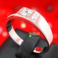 ราคา แหวนเพชร แหวนเงินแท้ ชุบทองคำขาว เพชร Swiss แหวนปลอกมีด YTG-10403 (6141155129)