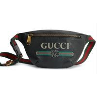 ราคา กระเป๋าคาดอก กุชชี่ gucci print small leather belt bag รุ่นฮิต size90 สีดำ คาดเอวได้ (18294097340)